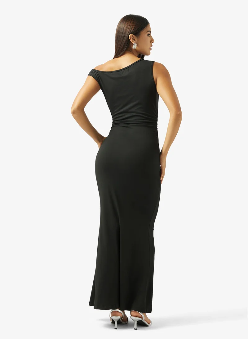 ELLA Aysmmetric Neck Bodycon Dress